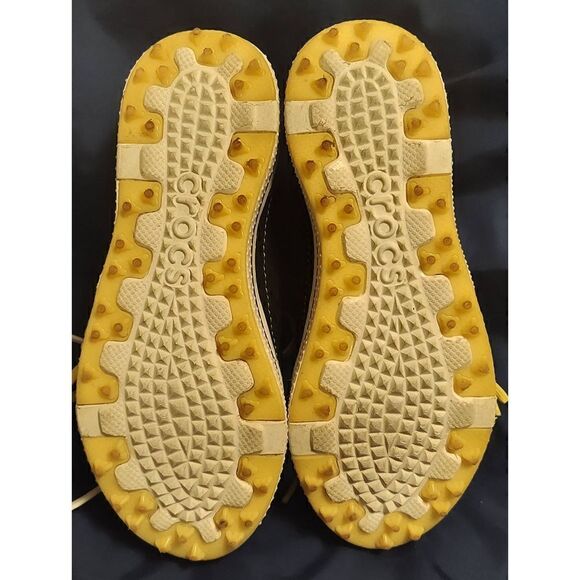 Crocs with Hank Haney Drayden Golf Black Burst Suede Leather Golf Shoes Size 5. - Picture 9 of 9